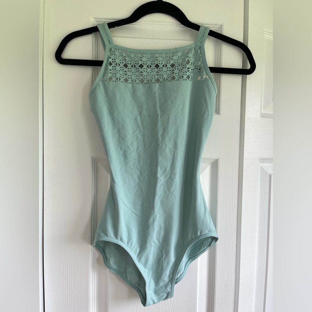 Capezio Blue Bodysuit with Lace Detail